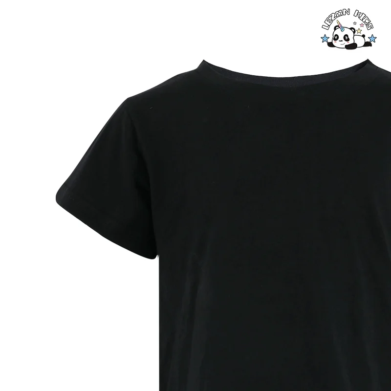 LEZONKIDS - 2024 High Fashion Best Quality Black Short Sleeve Cotton Girls Dresses Tulle Dress Kids Clothing for 2-14 Children